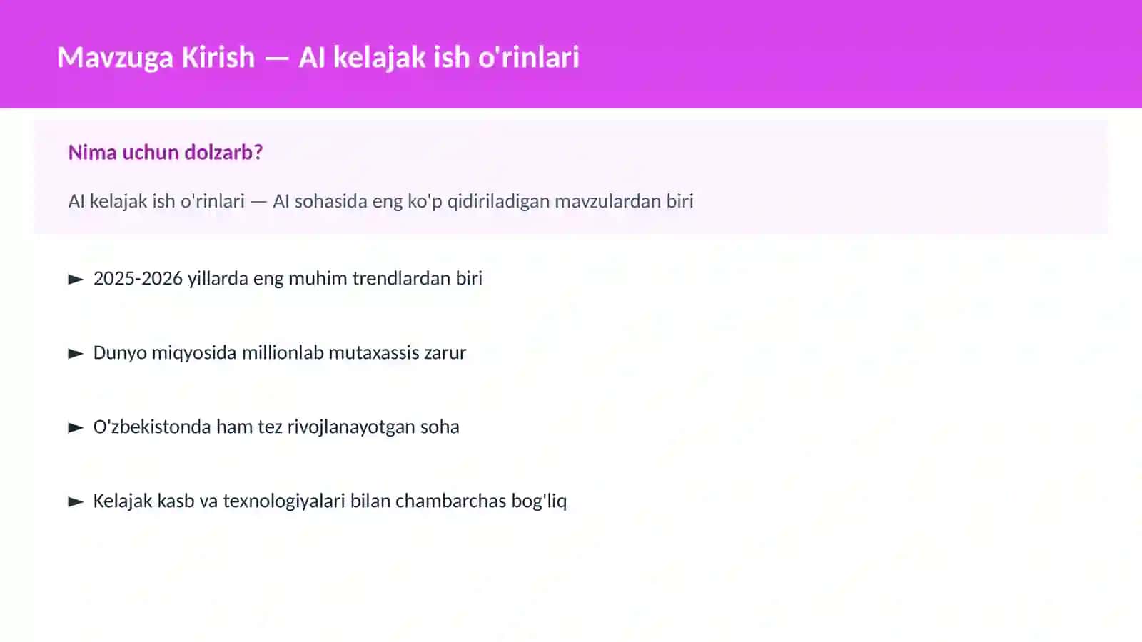 AI kelajak ish o'rinlari 2