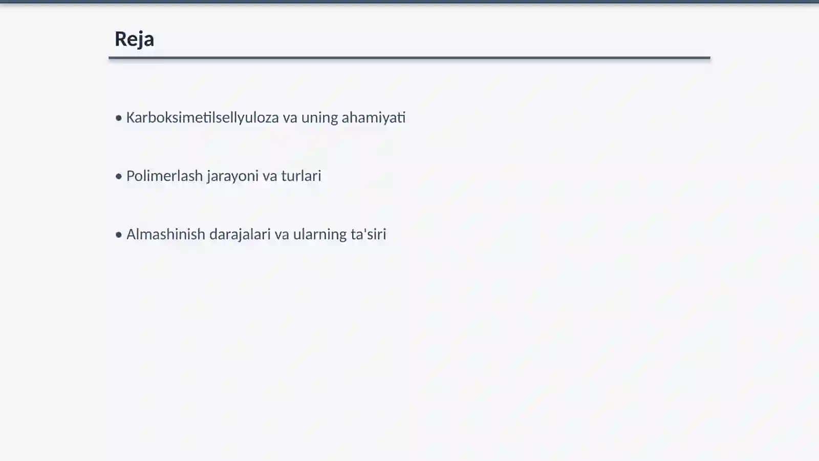 Karboksimetilsellyuloza va uning sintezi va polimerlash usullari 2