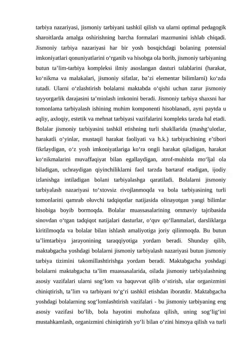 Maktabgacha ta’limda jismoniy tarbiya metodikasi 2