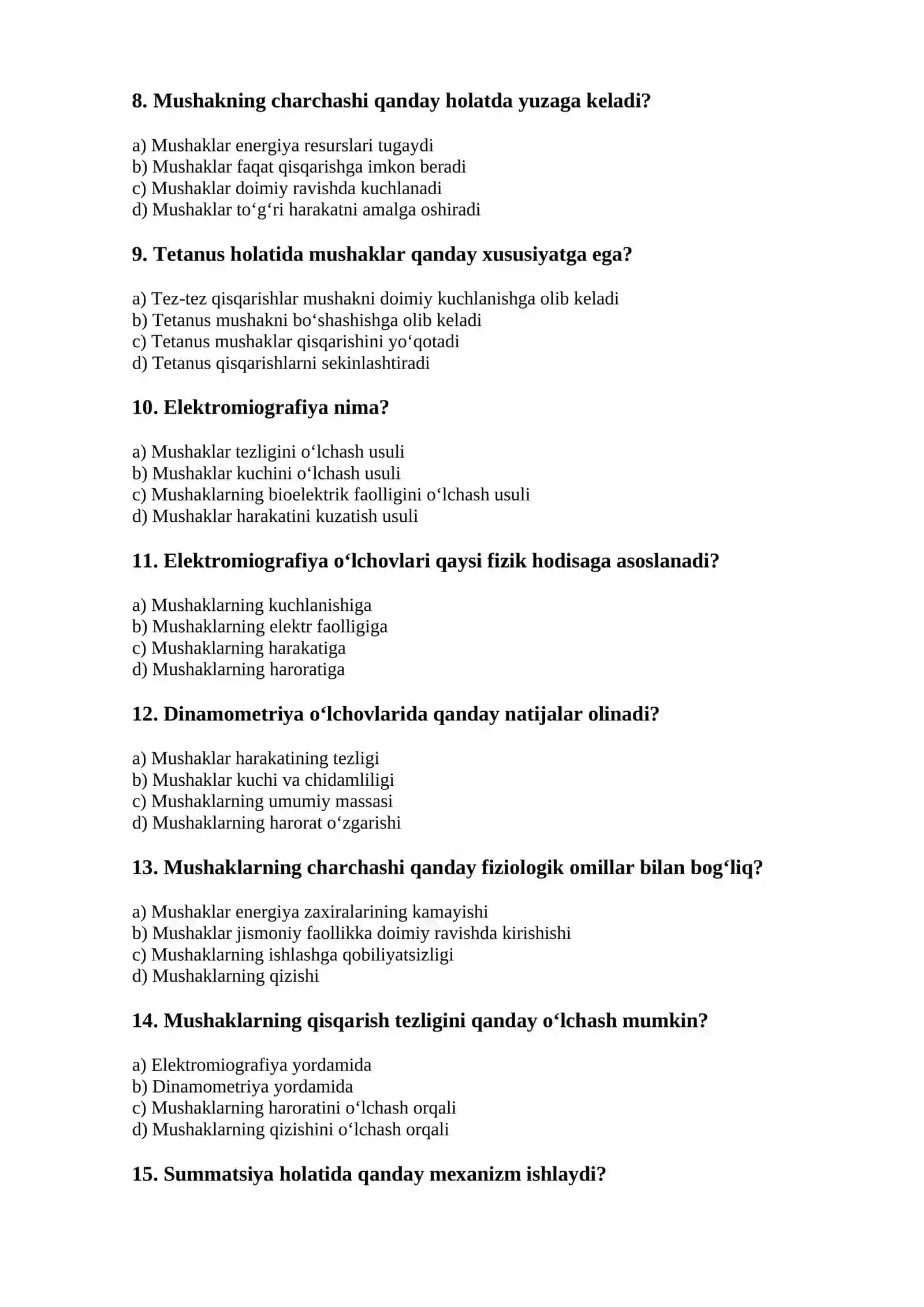 Mushaklar va muskullar tizimida o‘tkazilayotgan o‘zgarishlar 2