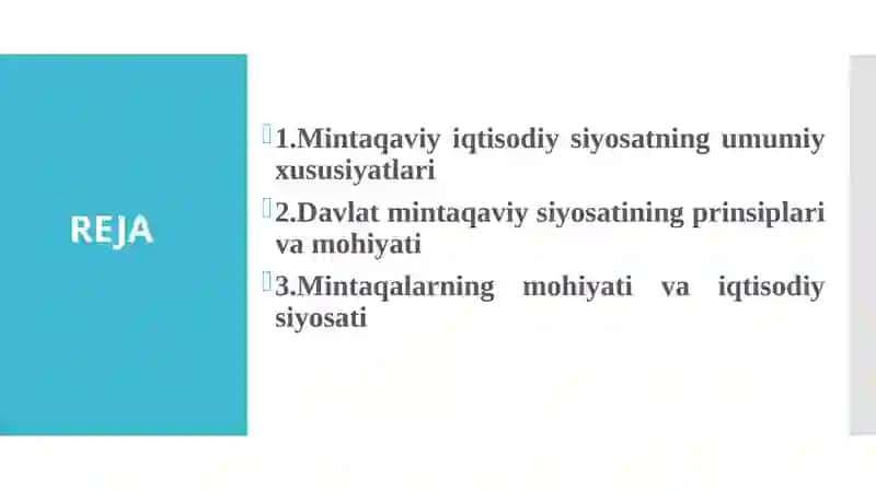 Davlatning mintaqaviy-siyosati va xududlar rivojlanishining istiqbollari 2