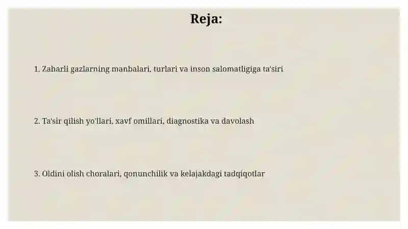 Zaharli gazlarning inson organizmiga ta'siri 2