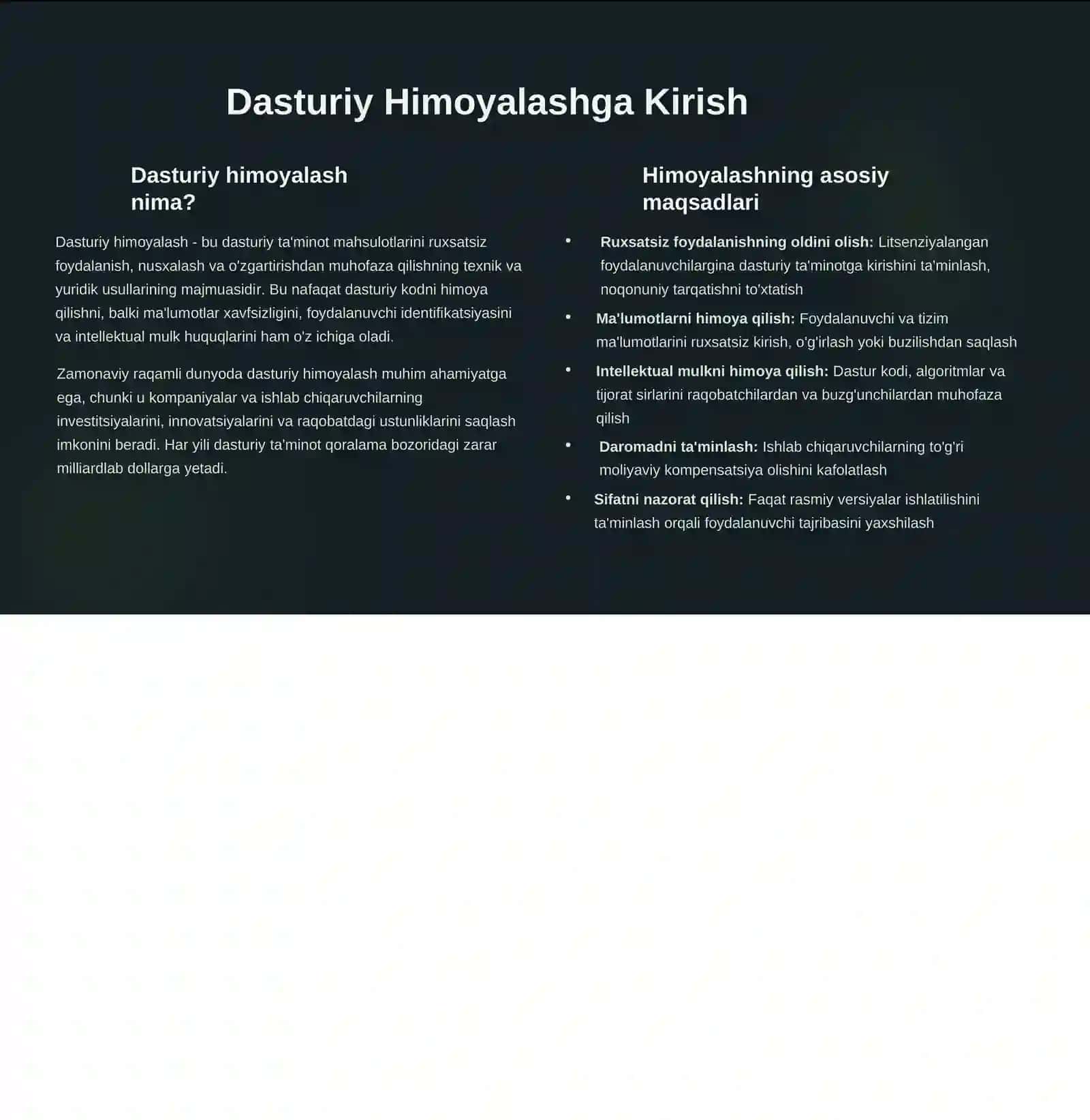 Zamonaviy dasturiyta'minot himoyasi 2