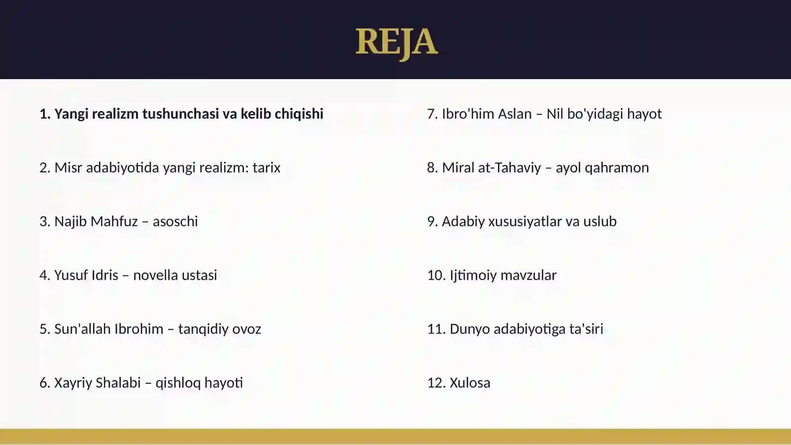 MISR ADABIYOTIDA "YANGI REALIZM" YOZUVCHILARI IJODI 2