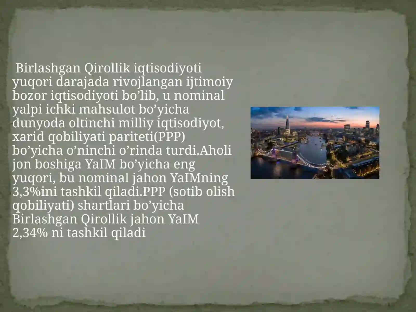 Birlashgan Qirollik makroiqtisodiy ko’rsatkichlari tahlili 2