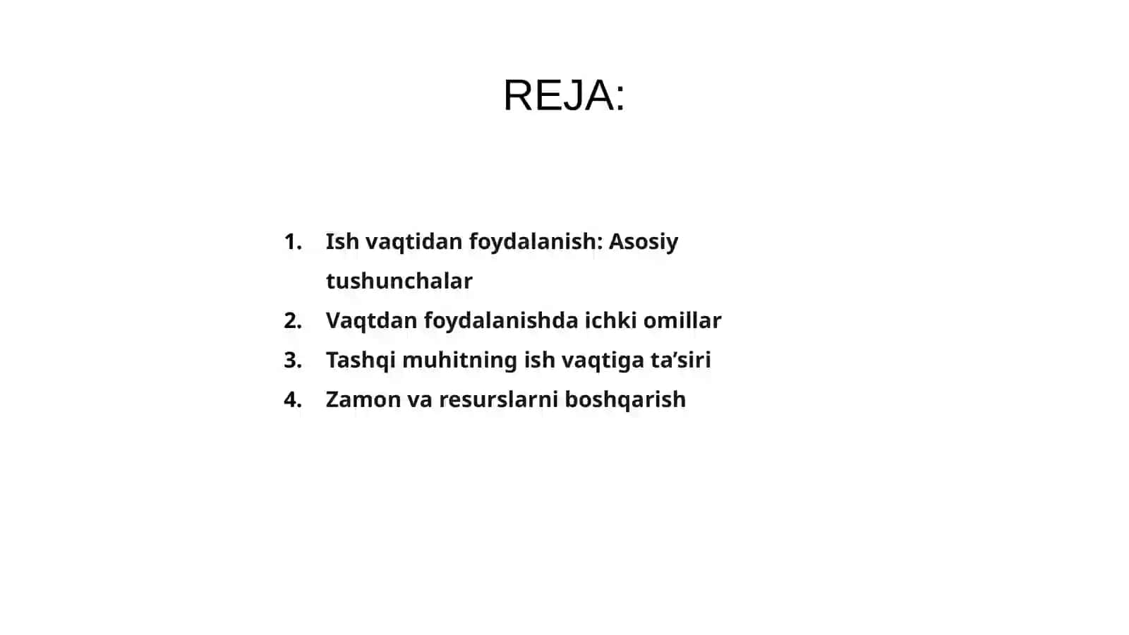 Ish vaqtidan foydalanishga ta’sir etuvchi omillar tahlili 2