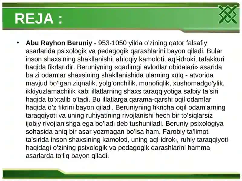 Sharq allomalari asarlarida psixologik bilimlar va qarashlar 2