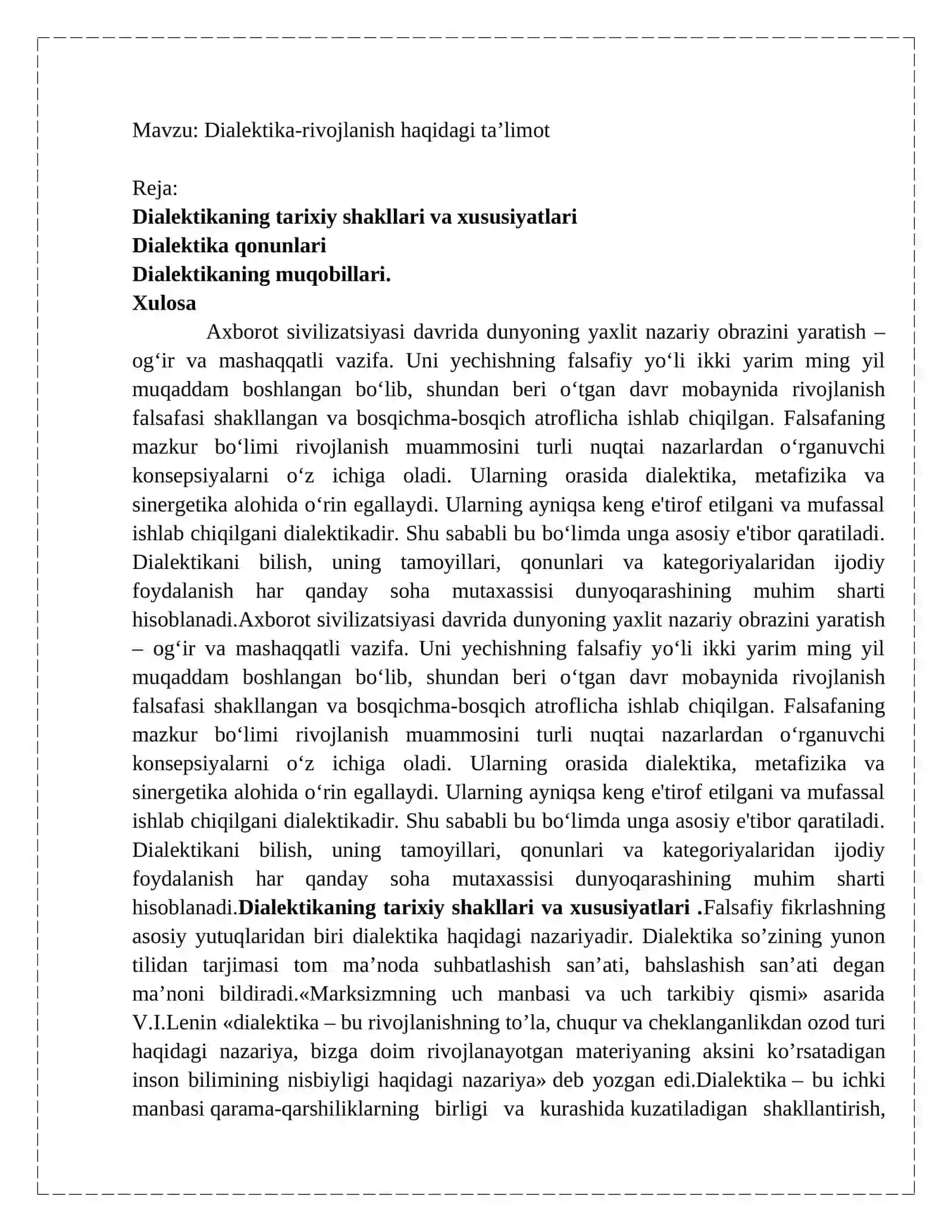 Dialektikaning asosiy qonunlari 2