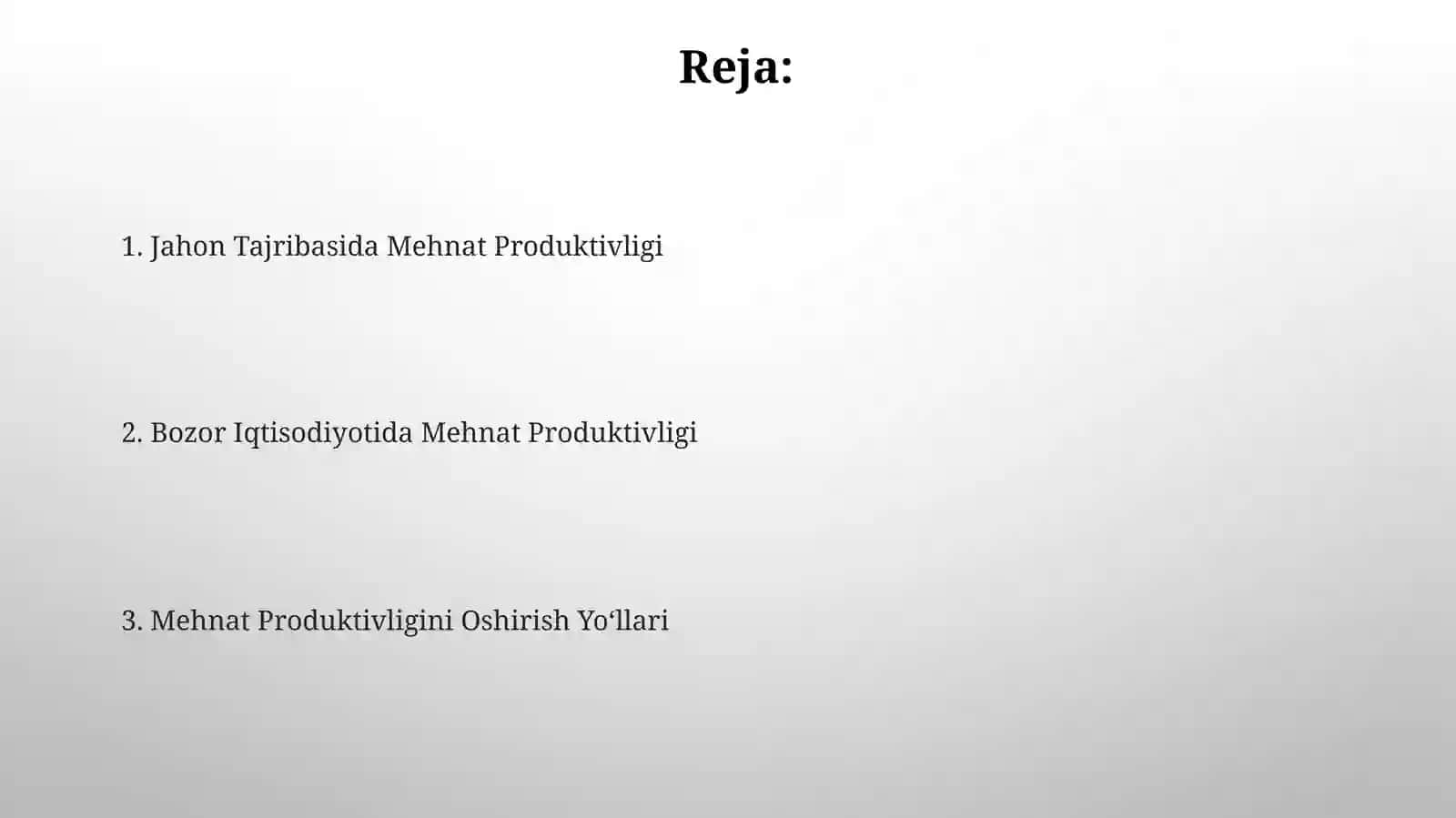 Bozor Iqtisodiyoti va Mehnat Unumdorligi 2