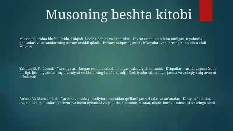 Yahudiylik TaʼLimoti, AnʼAna Va Marosimlari 2