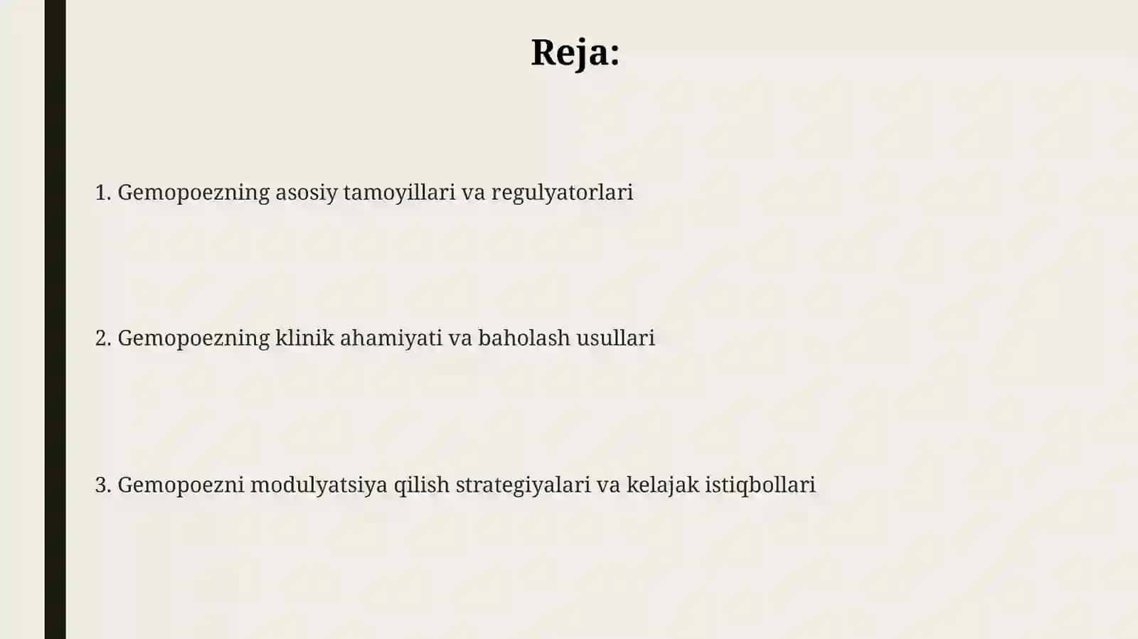 Gemositopoez jarayonlarining boshqariluvi 2