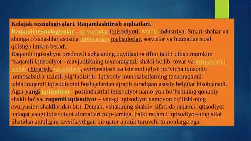Kelajaktexnologiyalari.Raqamlashtirish oqibatlari 2
