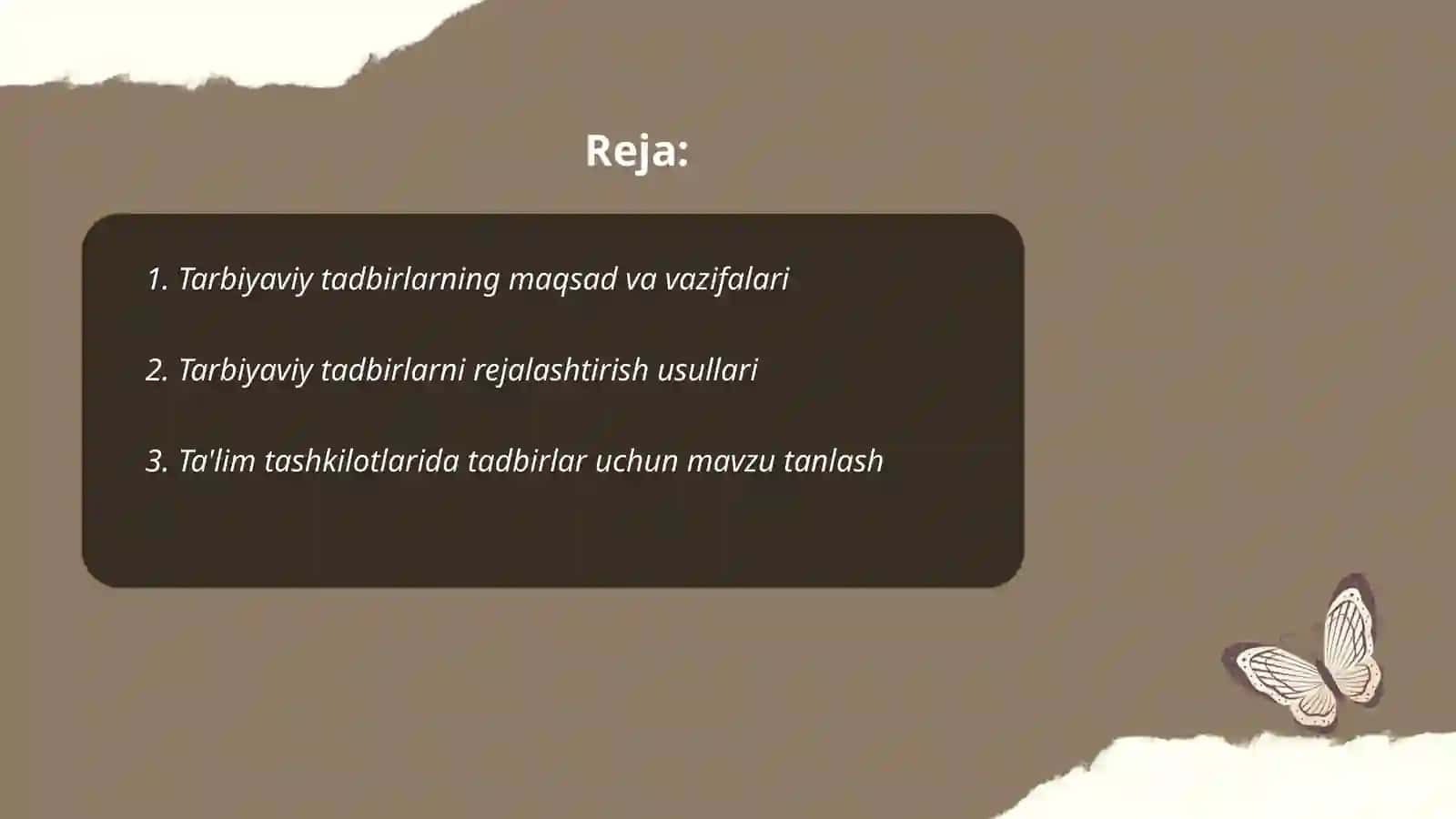 Ta'lim tashkilotlarida tarbiyaviy tadbirlarni tashkil etish texnologiyasi 2