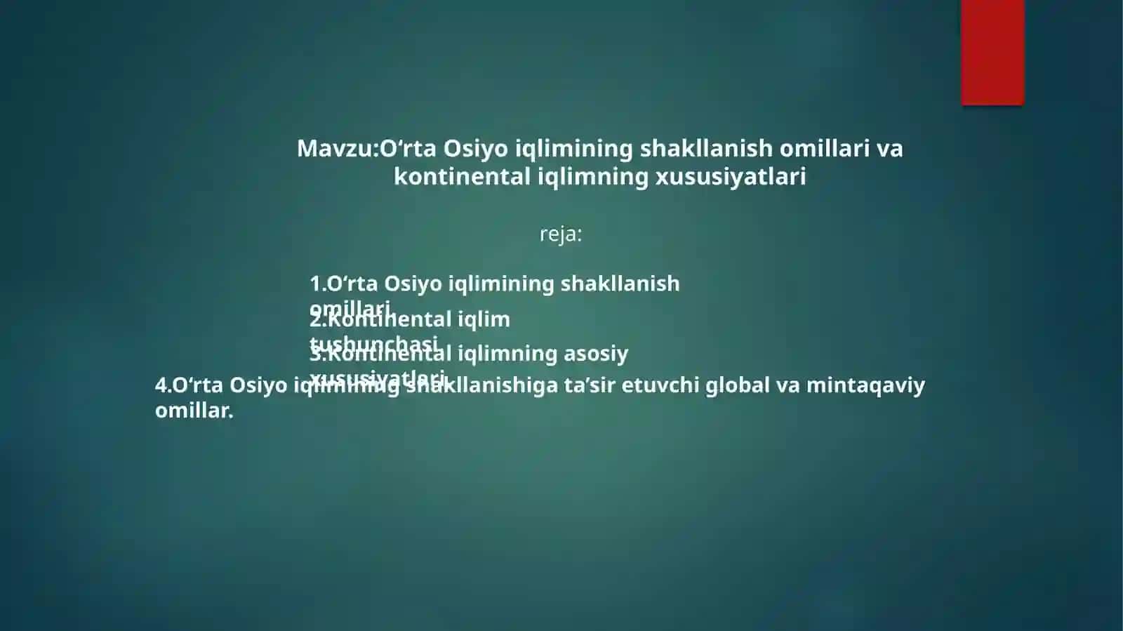 Tabiiy geografiya fanidan ta'lim 2