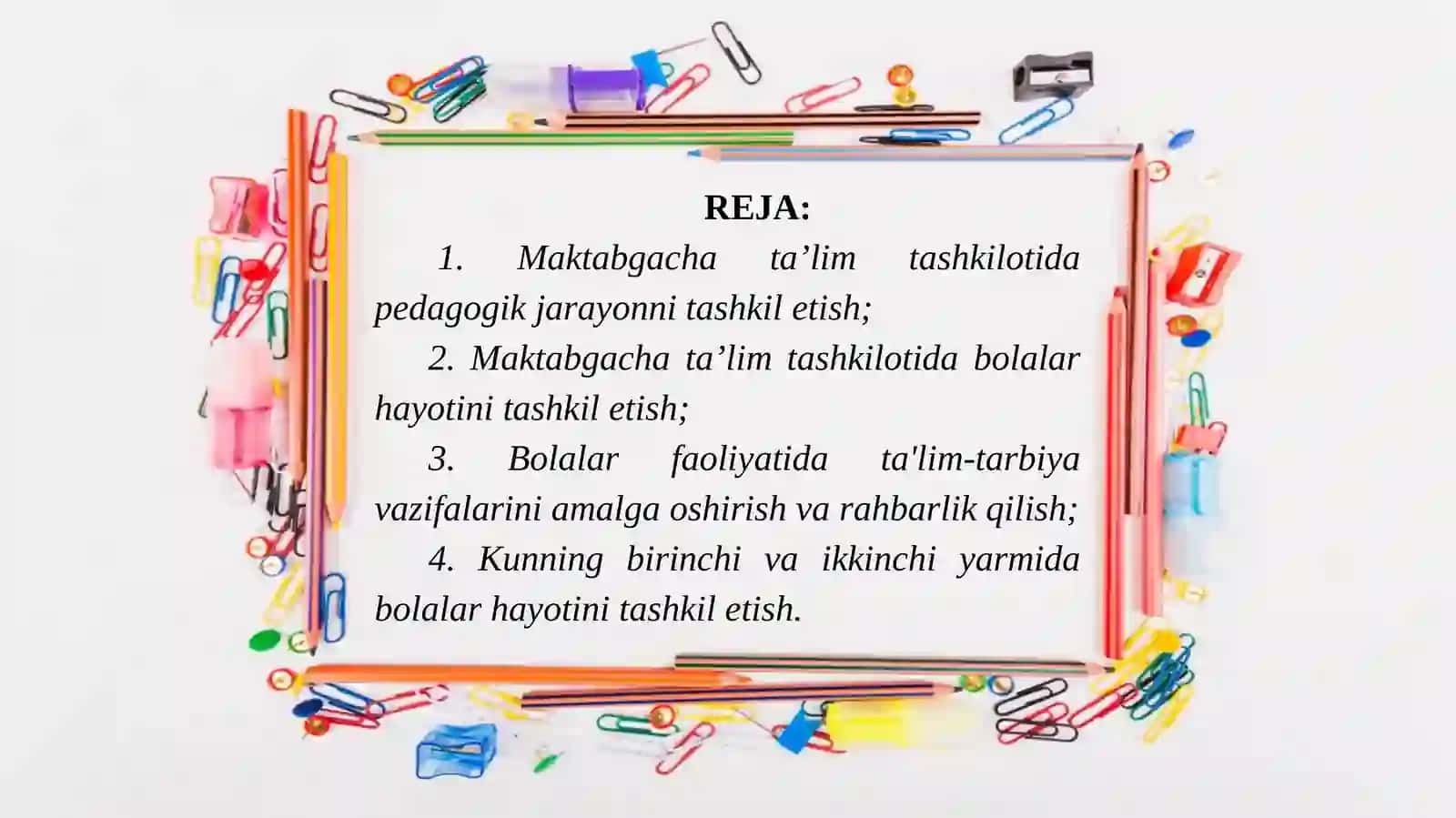O‘quv faoliyatini tashkil etish 2