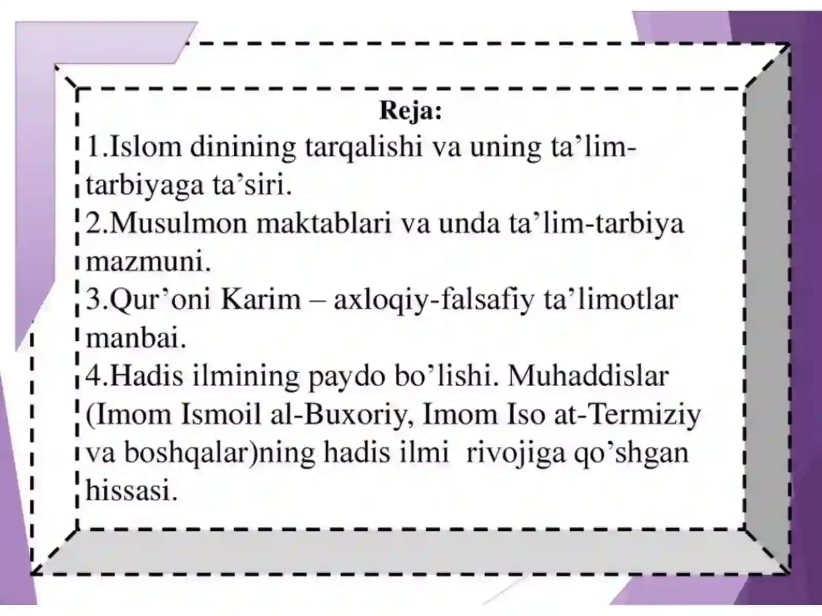 VII-IX asrda O'rta Osiyoda Ta'lim tarbiya, maktab va pedagogik fikrlar 2