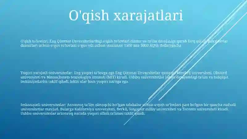Eng Qimmat Unversitetlar 2