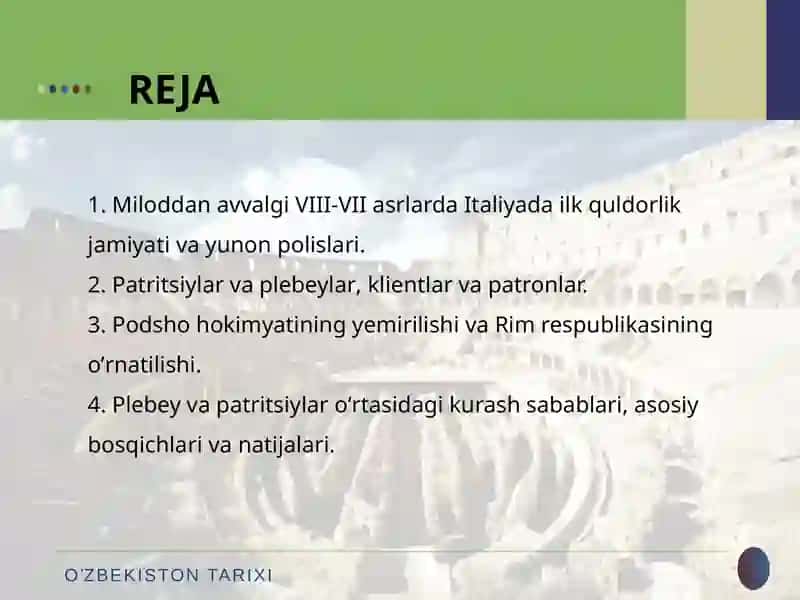 Ilk Rim Respublikasi va uning hayoti 2