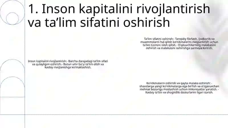 "Inson kapitalini rivojlantirish va ta’lim sifatini oshirish" 2