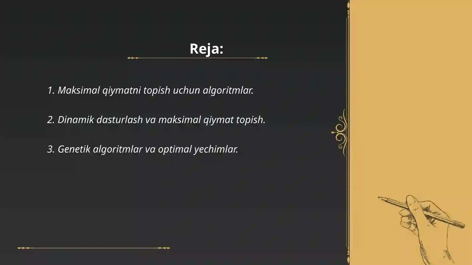 Maksimal topish algoritmlari 2