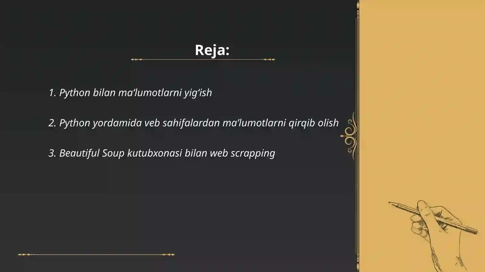 Python bilan maʼlumotlarni yigʻish 2
