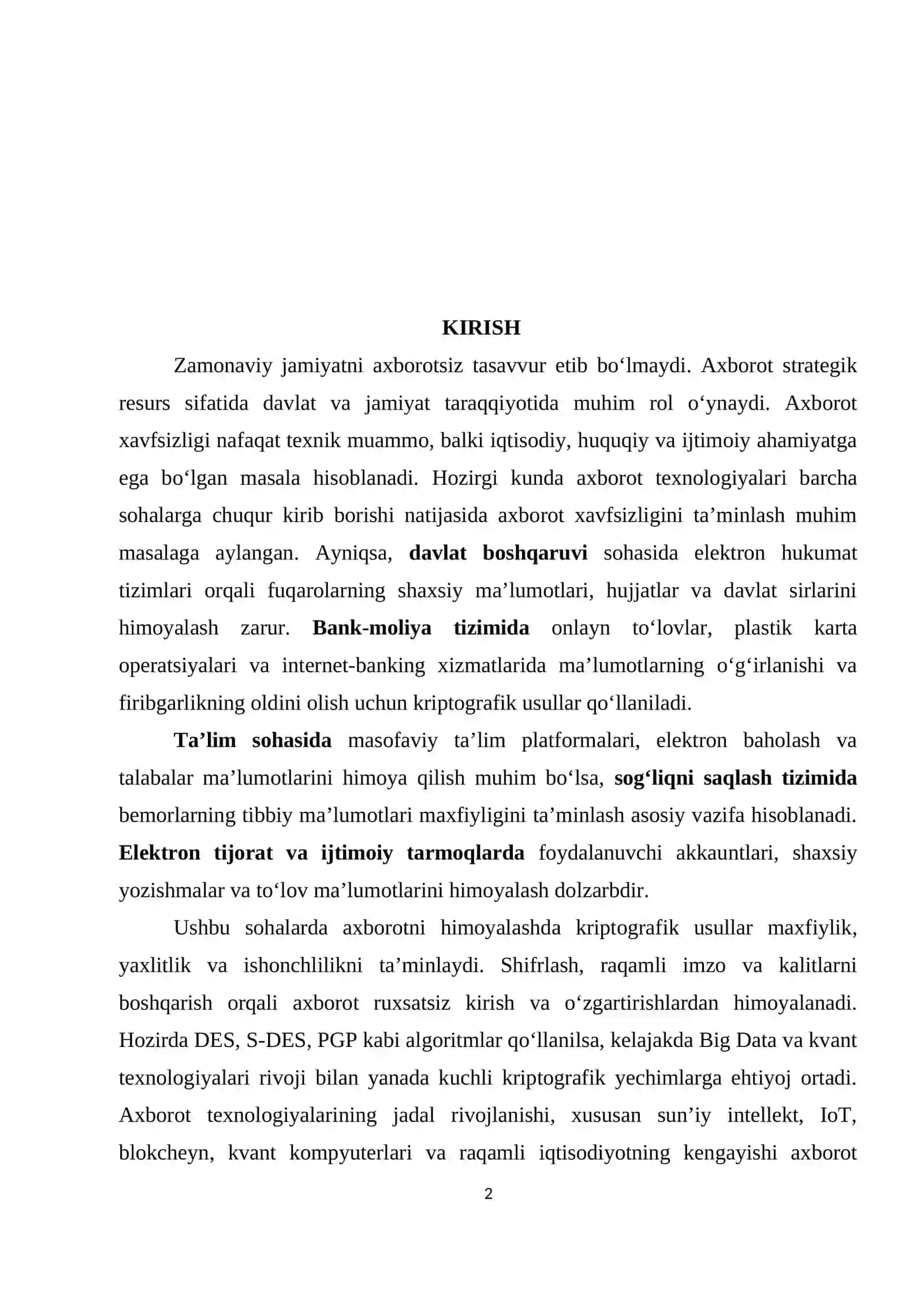 Axborotni himoyalashda kriptografik usullardan foydalanish 2