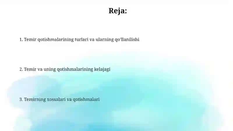 Temir va uning qotishmalari 2
