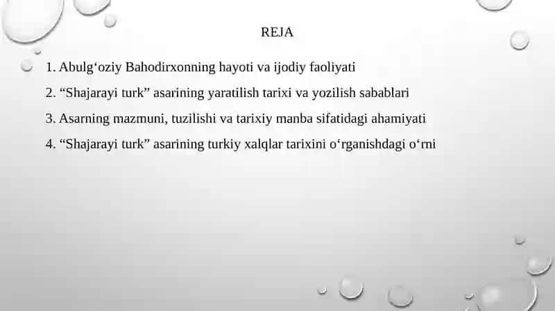 Shajarayi turk Abulg'oziy Bahodirxonning 2