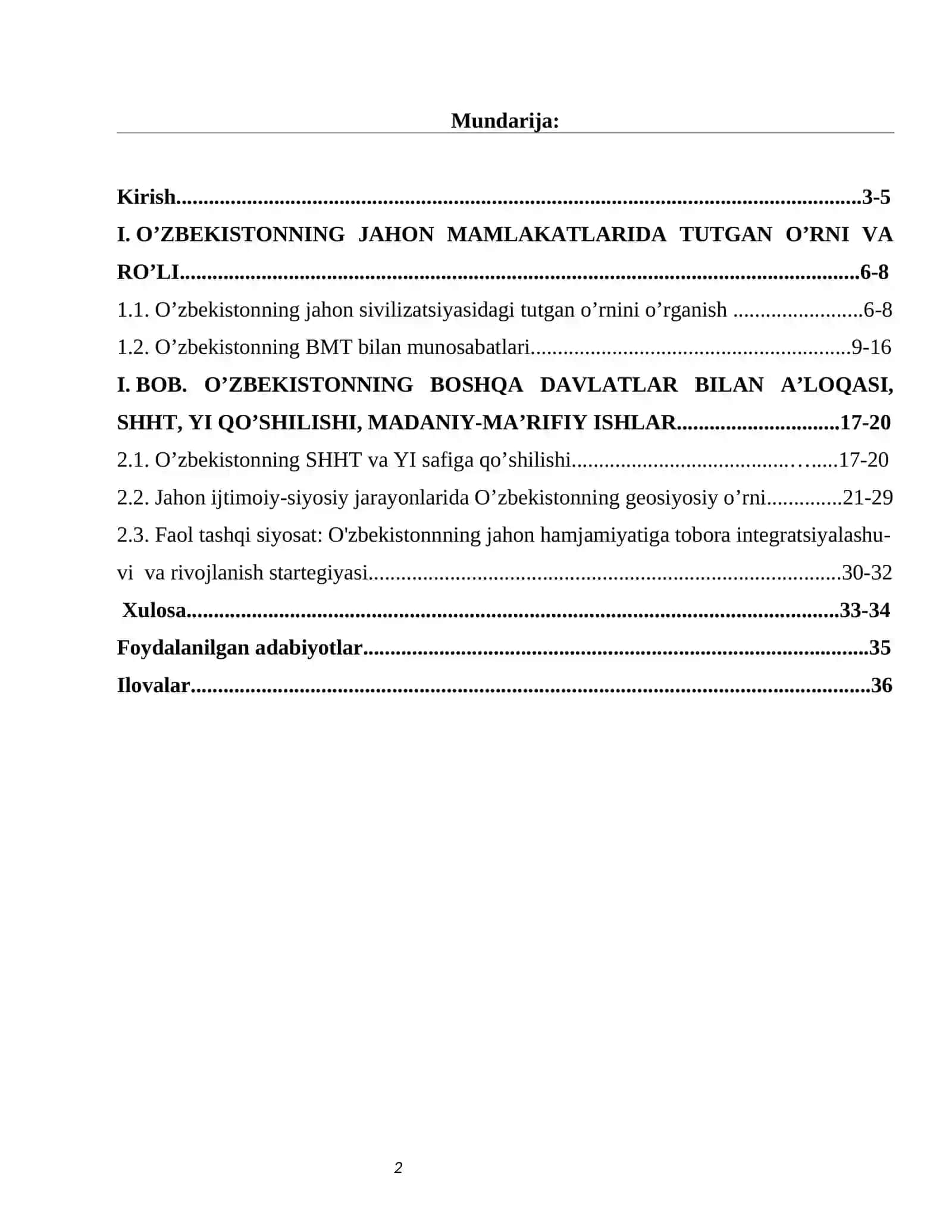 O‘ZBEKISTON JAHON SIVILIZATSIYASINING AJRALMAS QISMI 2