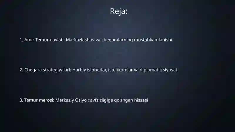 Amir Temur Davlat Chet Elalarini Mustahkamlash 2