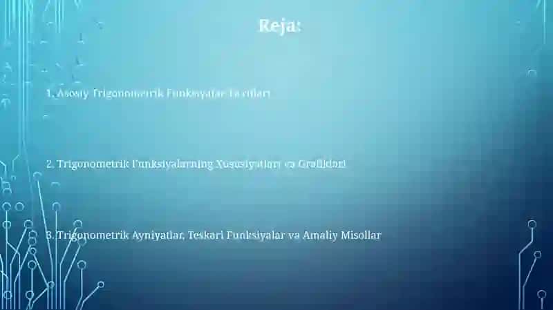 Burchakni sinusi,kosinusi, tangensi kotangensi taʼriflari 2