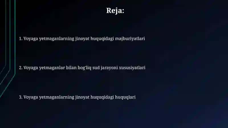 Voyaga yetmaganlarning jinoyat huquqidagi majburiyatlari 2