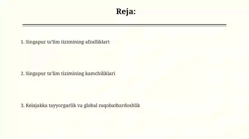 Singapur talim tizimi afzalliklar va kamchiliklari 2