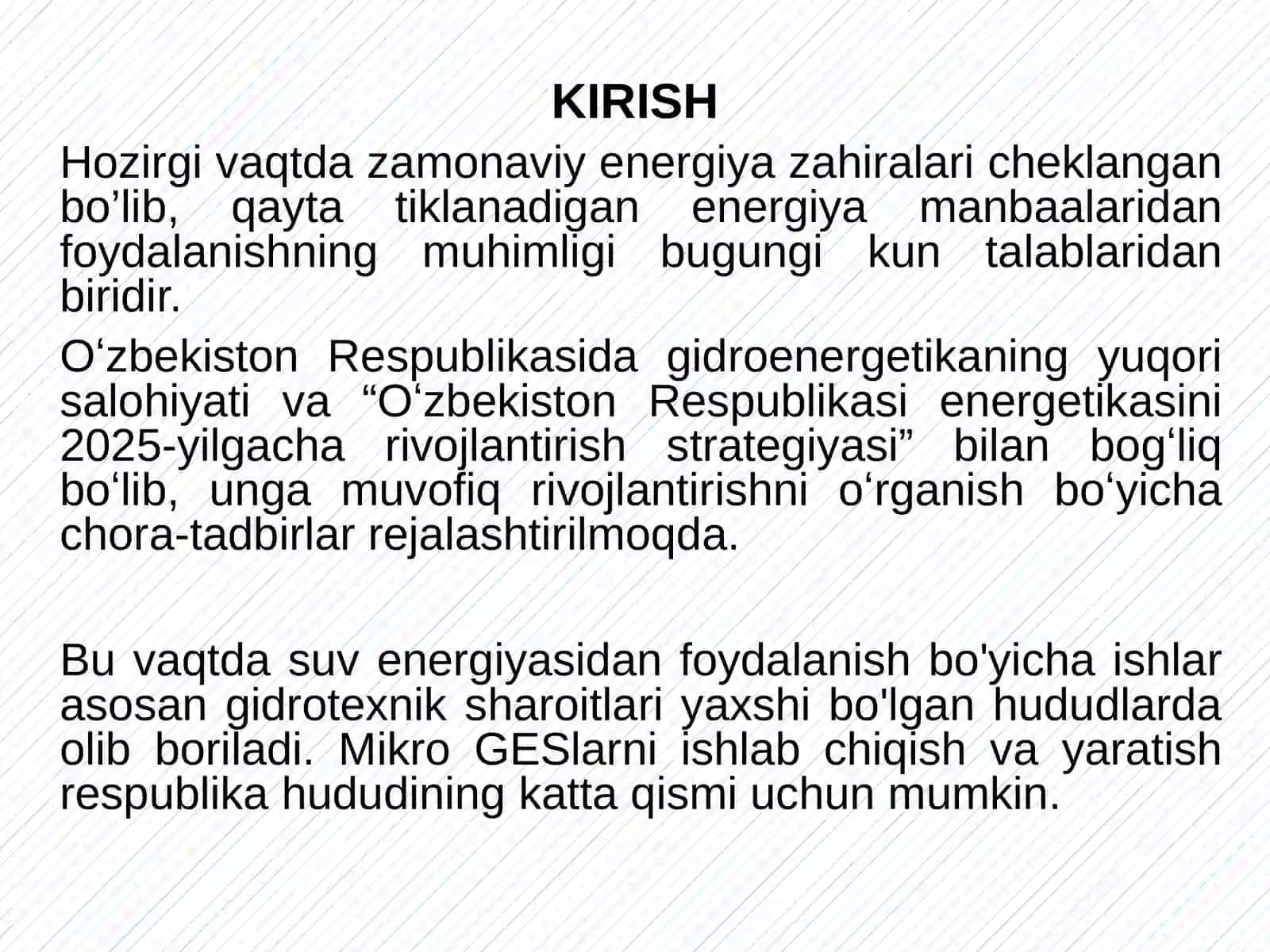 MIKRO GES UCHUN DISK GENERATORINI HISOBLASH USULINI ISHLAB CHIQISH 2