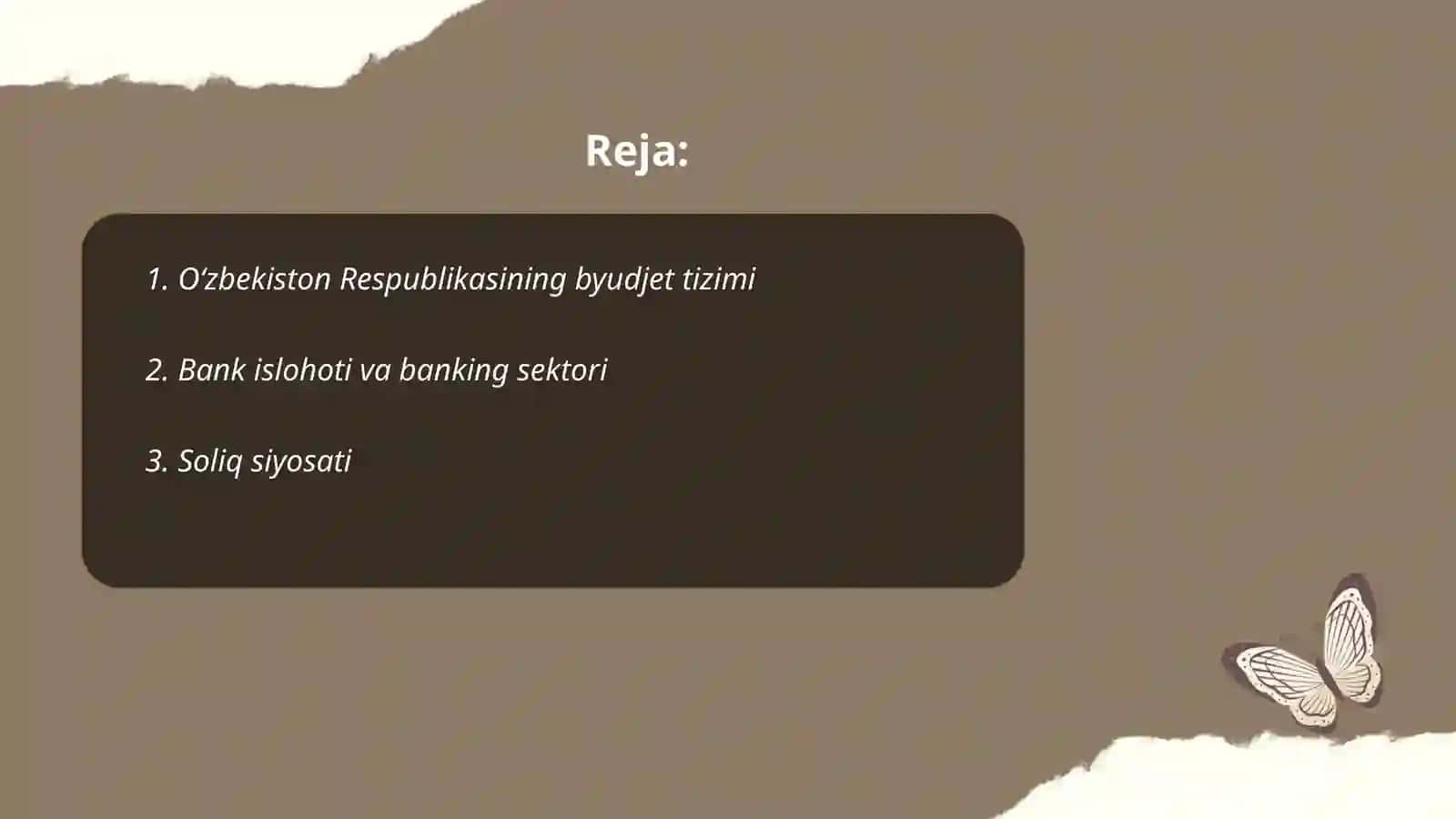 Oʻzbekiston Respublikasining moliya tizimi 2