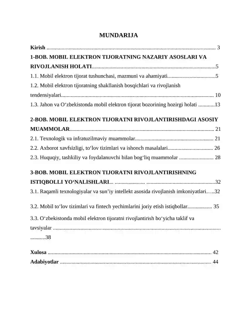 «Mobil elektron tijoratni rivojlantirishdagi muammolar va istiqbolli yo’nalishlar.» 2