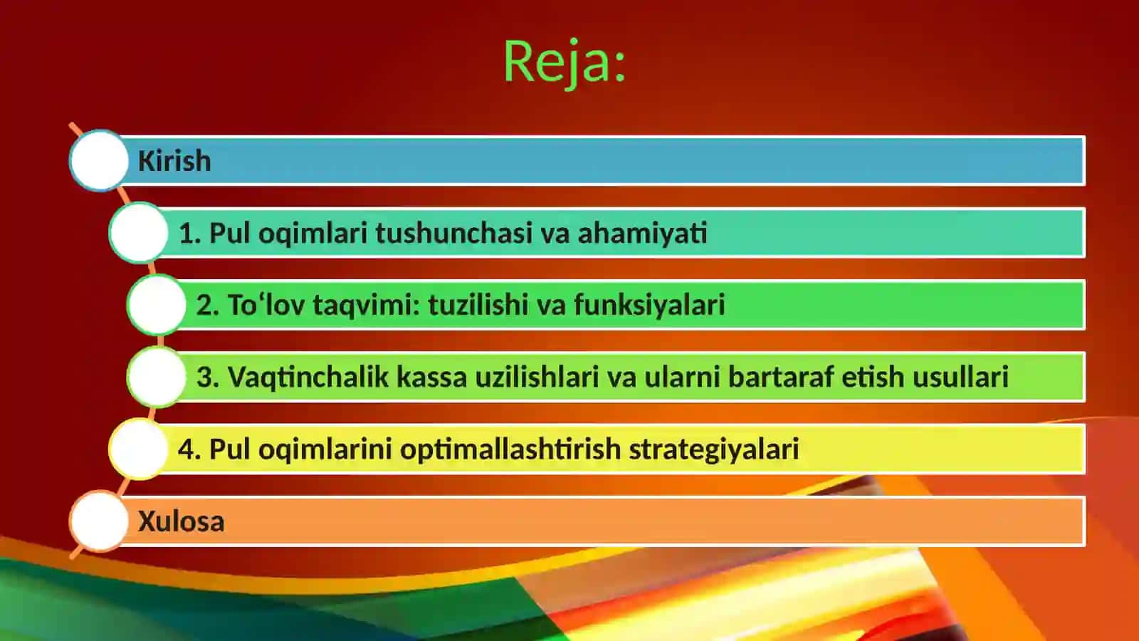 Pul oqimlari taxlili Tolov taqvimi va vaqtinchalik kassa uzilishlarini bartaraf etish 2