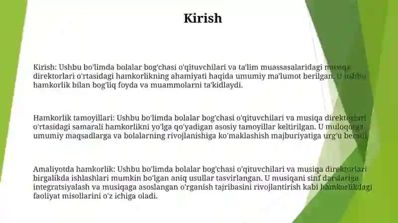 Maktabgacha Talim Muassasalarida Tarbiyachi Va Musiqa Rahbari Hamkorligi 2