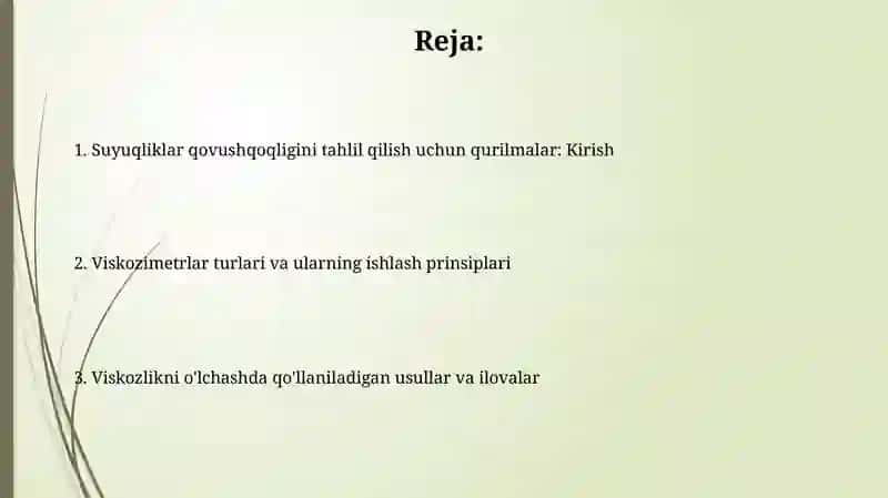 Suyuqliklar qovushqoqligini tahlil qilish uchun qurilmalar 2