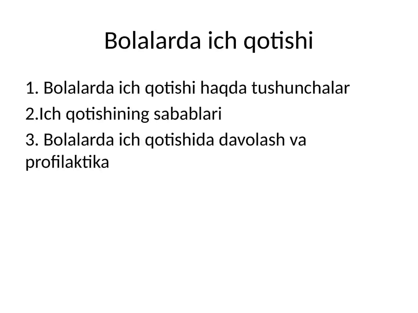 Bolalarda ich qotishi 2