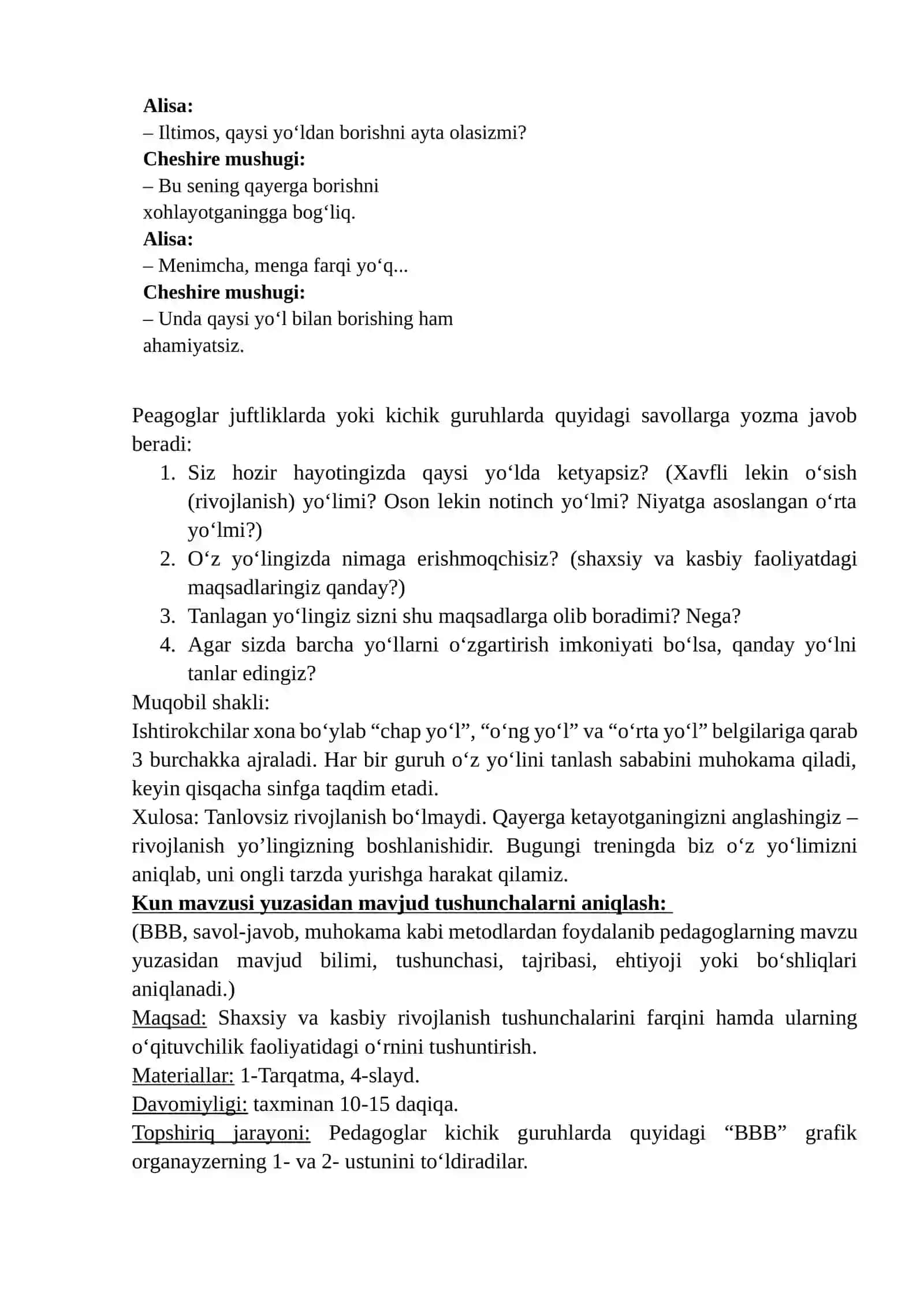 Shaxsiy va kasbiy rivojlanishning maqsad va rejalarini belgilash 2