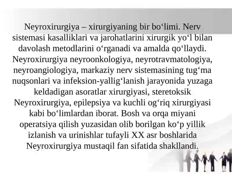 Neyroxirurgiyada qo’lga kiritilgan yutuqlar. Kraniotomiya va kranioplastika. Minimal invaziv kraniotomiya. So’rg’ichsimon o’siq trepanatsiyasi. Neyronavigatsion jarrohlik. 2