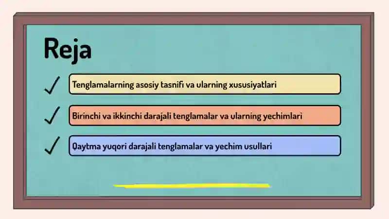 Tenglamalar 2