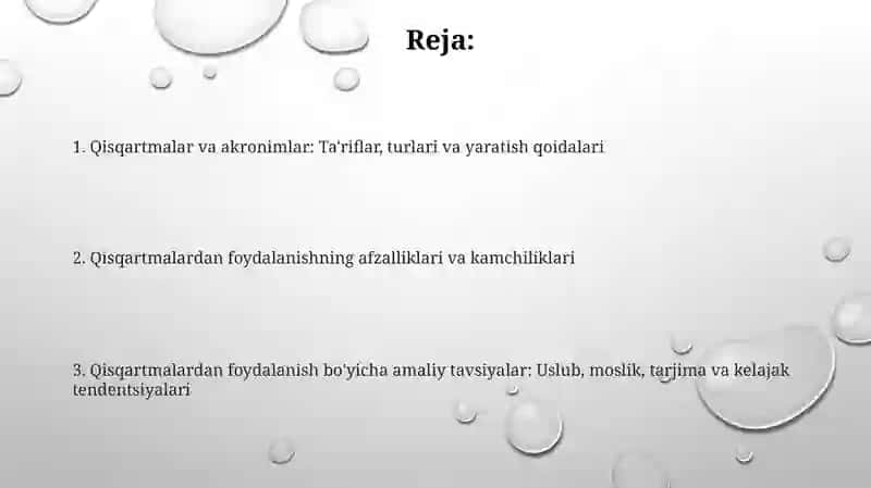 Hujjatlarda qisqartmalar va abbreviaturalardan foydalanish 2