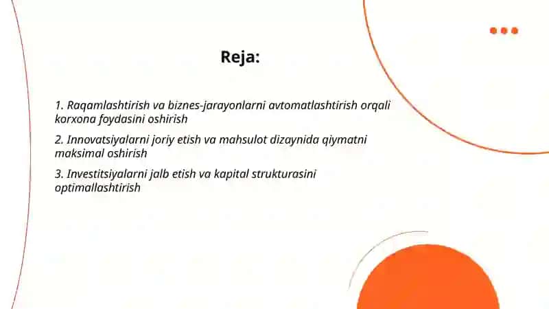 Mamlakatni modernizatsiyalash sharoitida korxona foydasi va uni maksimallashtirish yo'llari 2