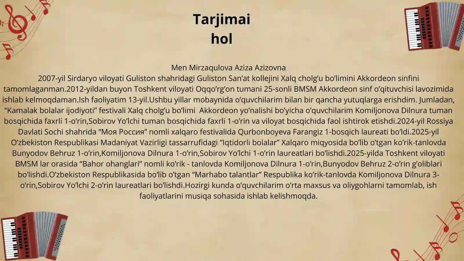B.Tixonovning “Karelo-finskaya polka” asarini o’rgatish metodikasi 2