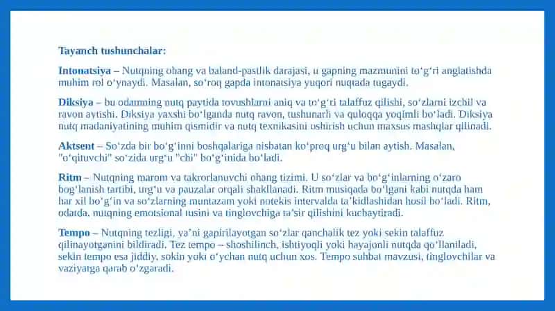 O‘qituvchi nutq texnikasi va notiqlik madaniyati 2