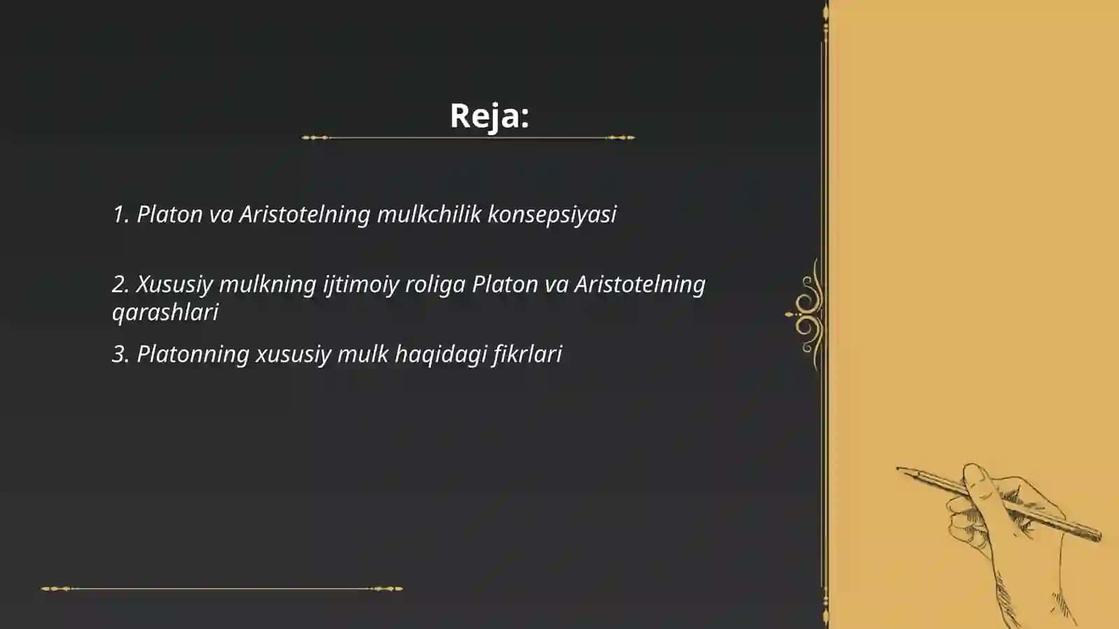Platon va Aristotelning xususiy mulk va quldorlik tabiati 2