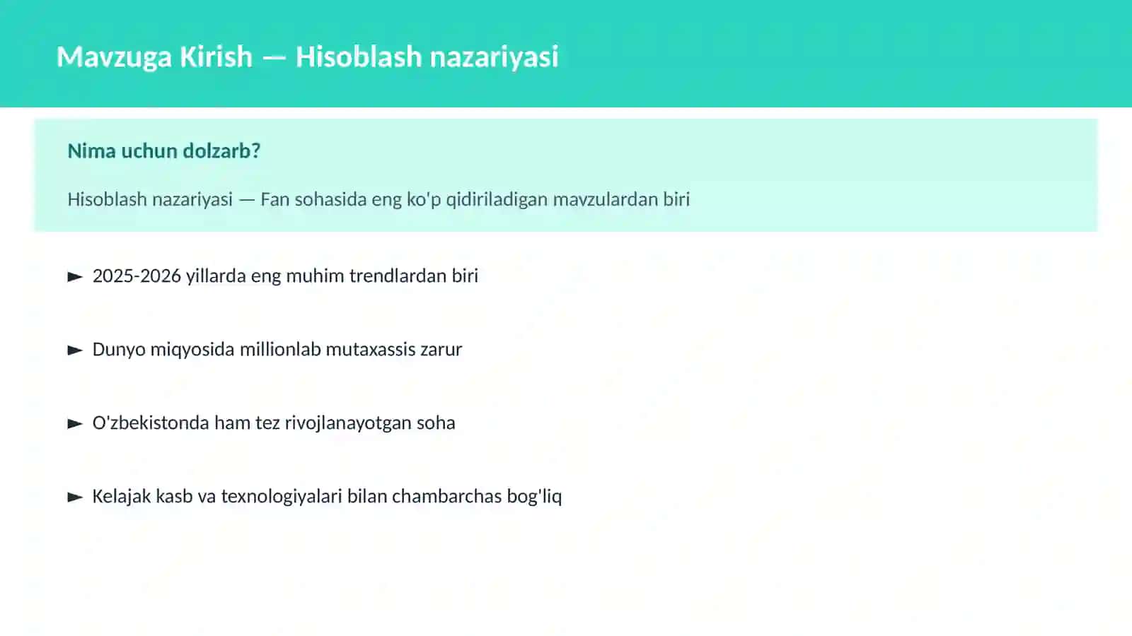 Hisoblash nazariyasi 2