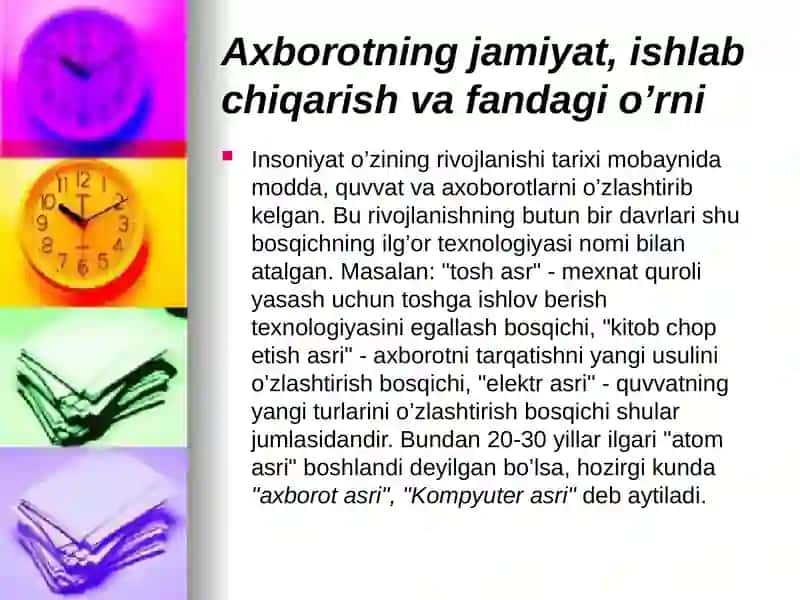 Axborotvauning turlarigaturlisohalardan qo’llanilishi 2